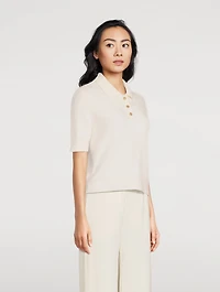 Carolyn Brushed Cashmere Polo Sweater