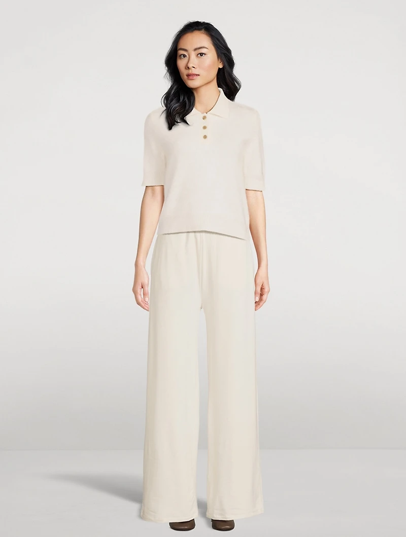 Carolyn Brushed Cashmere Polo Sweater
