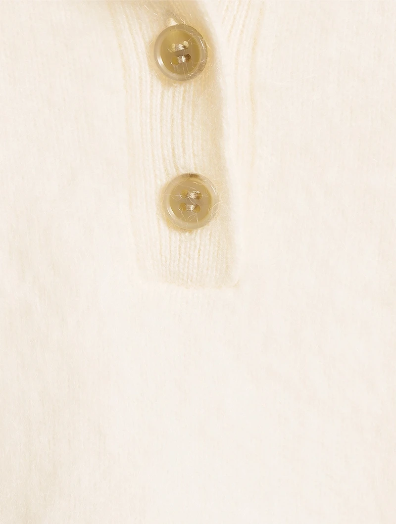 Carolyn Brushed Cashmere Polo Sweater