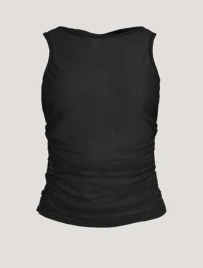 Claudia Ruched Mesh Tank Top