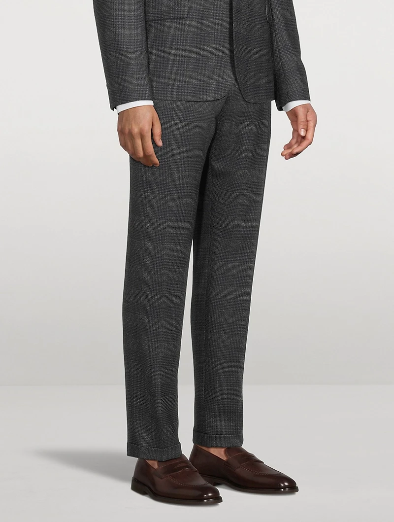 Check Wool Trousers