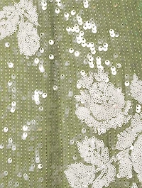 Sequin Sheath Dress Floral Print