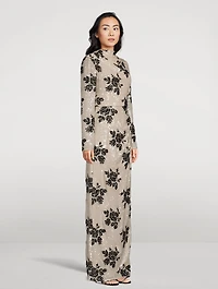 Sequin Gown Floral Print