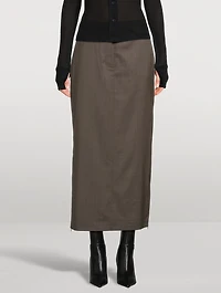 Wool Column Skirt