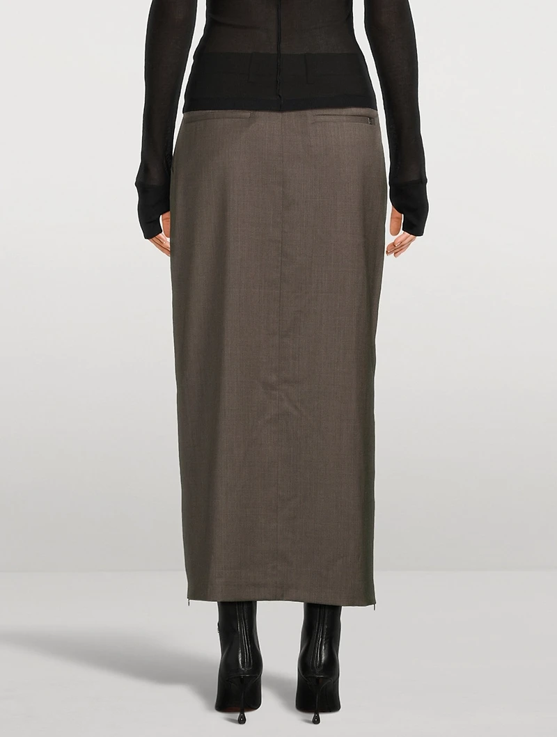 Wool Column Skirt