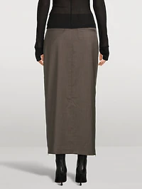 Wool Column Skirt