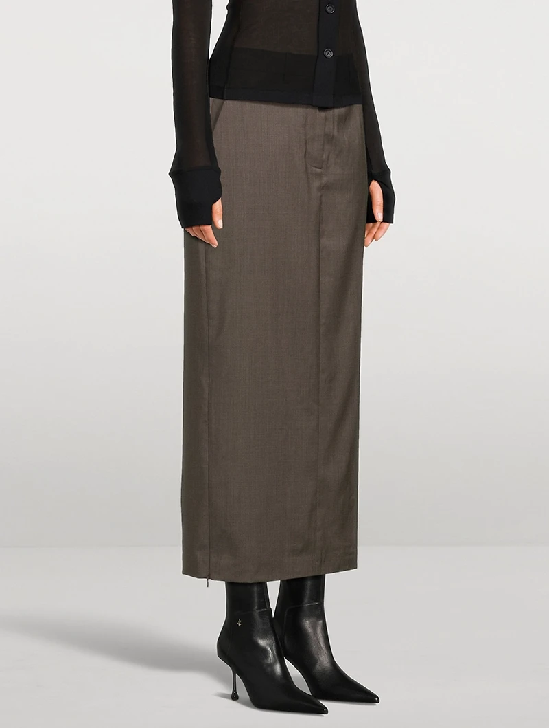 Wool Column Skirt