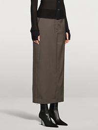 Wool Column Skirt