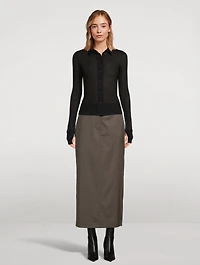 Wool Column Skirt
