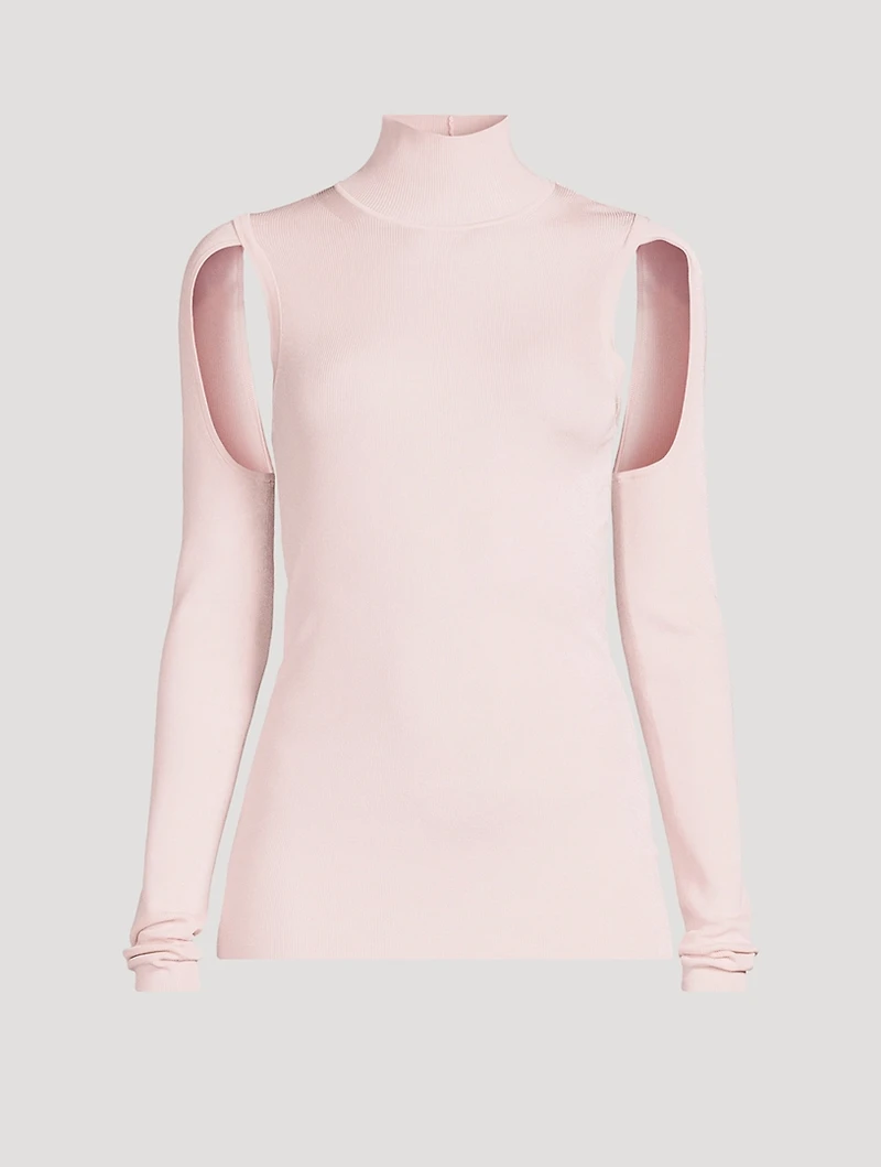 Air Cut-Out Mockneck Top
