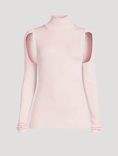 Air Cut-Out Mockneck Top