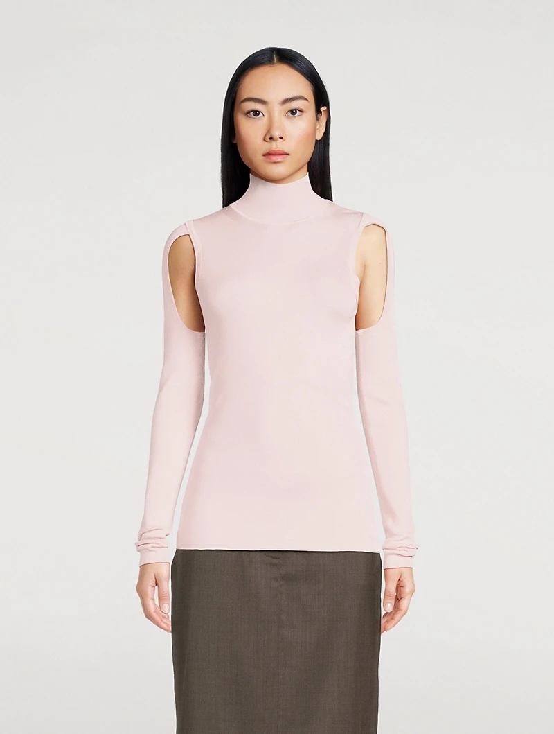 Air Cut-Out Mockneck Top