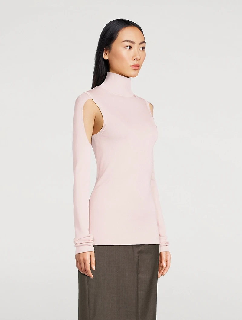Air Cut-Out Mockneck Top