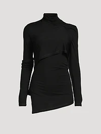 Draped Jersey Turtleneck