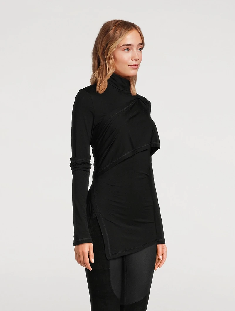 Draped Jersey Turtleneck