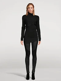 Draped Jersey Turtleneck