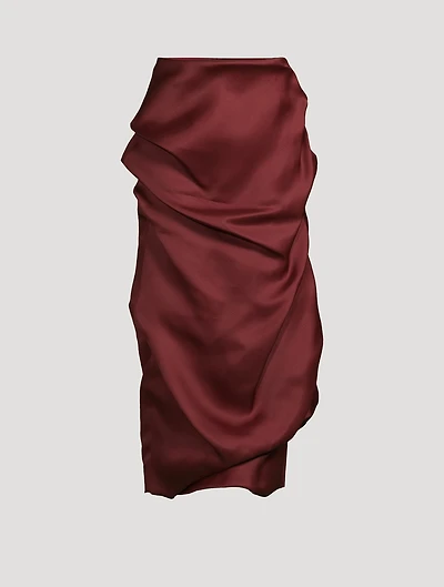 Olula Draped Silk Gazar Skirt