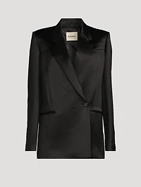 Willow Double-Breasted Satin Blazer