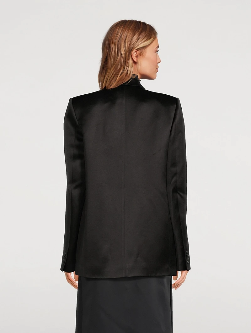 Willow Double-Breasted Satin Blazer
