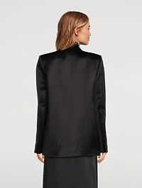 Willow Double-Breasted Satin Blazer