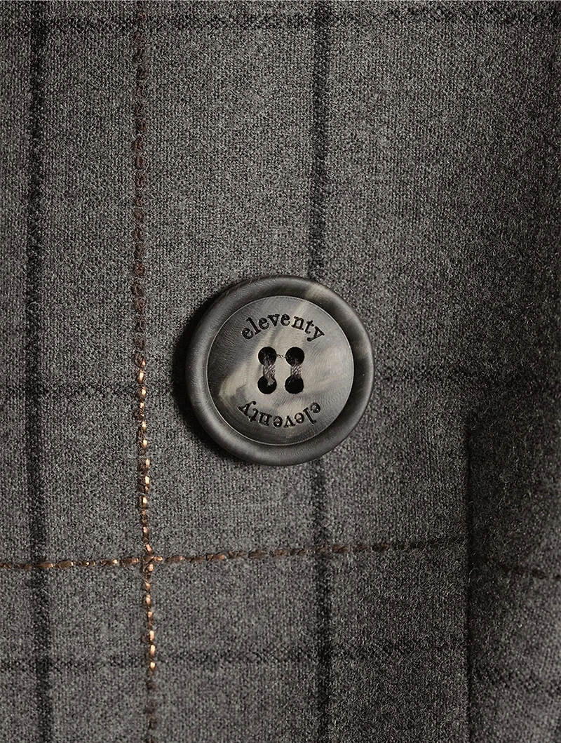 Double-Breasted Blazer Check Print