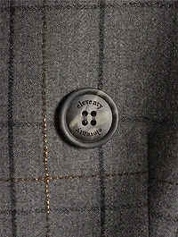 Double-Breasted Blazer Check Print