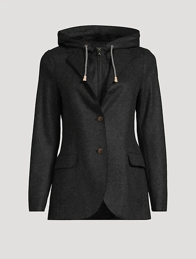 Layered Single-Breasted Blazer With Detachable Bib
