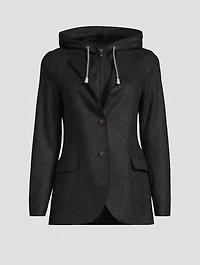 Layered Single-Breasted Blazer With Detachable Bib