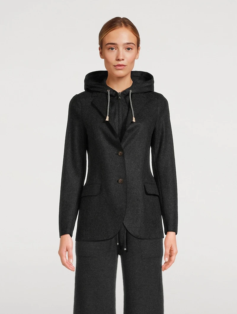 Layered Single-Breasted Blazer With Detachable Bib