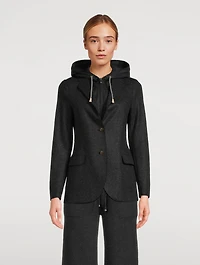 Layered Single-Breasted Blazer With Detachable Bib