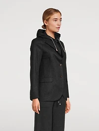 Layered Single-Breasted Blazer With Detachable Bib
