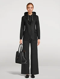 Layered Single-Breasted Blazer With Detachable Bib