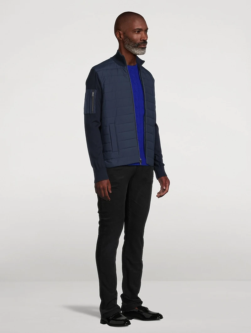Wool Hybrid Zip Sweater