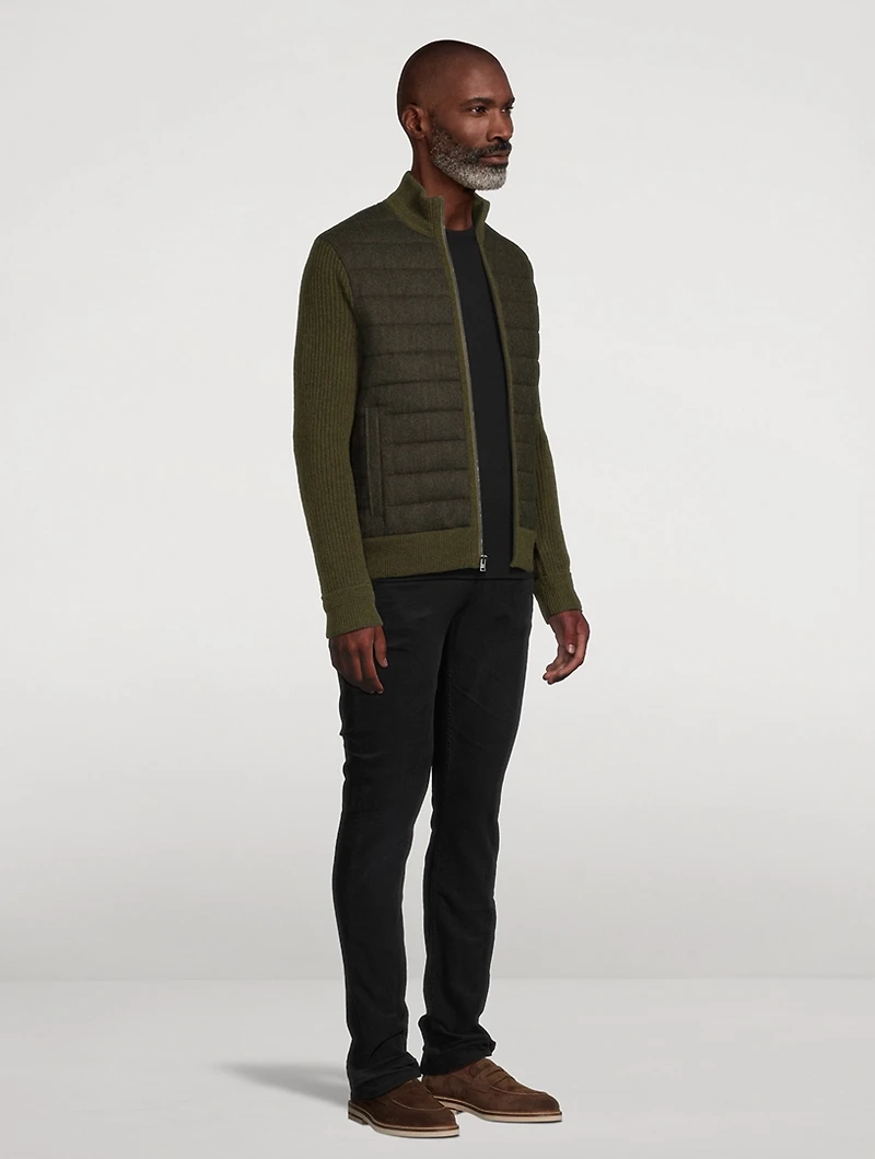 Wool And Cashmere Hybrid Zip Sweater
