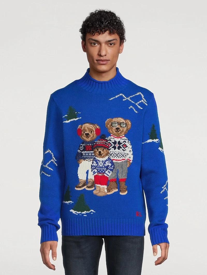 Polo Bear Family Jacquard Wool Sweater