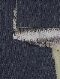Mohair-Patchwork Denim Shirt