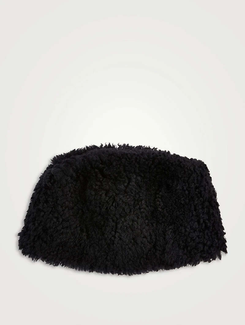 Shearling Pillbox Hat