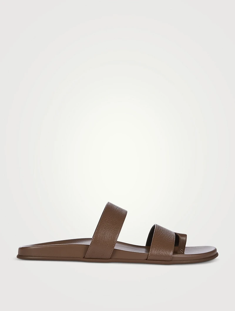 Hugh Leather Slide Sandals