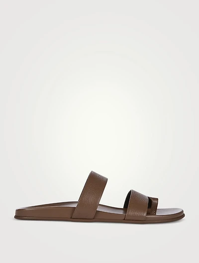 Hugh Leather Slide Sandals