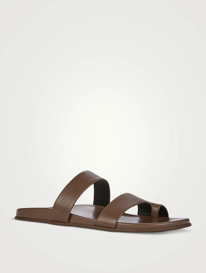 Hugh Leather Slide Sandals