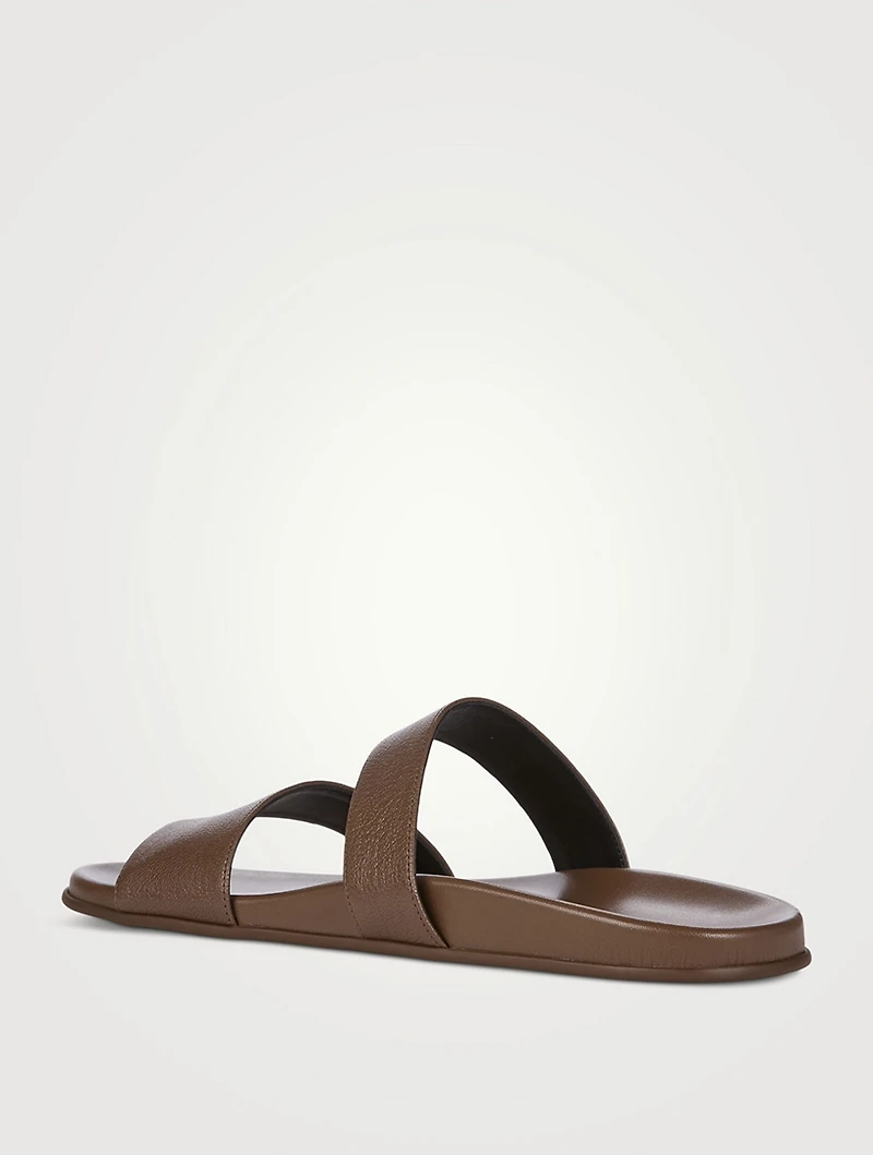 Hugh Leather Slide Sandals