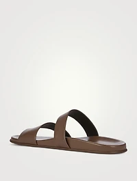 Hugh Leather Slide Sandals