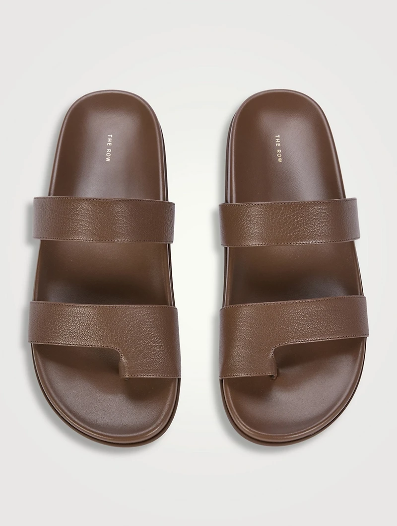 Hugh Leather Slide Sandals