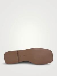 Square Leather T-Strap Ballet Flats