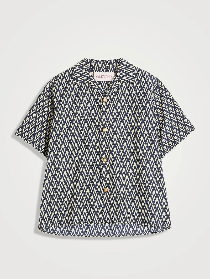 Toute La V Linen Short-Sleeve Shirt