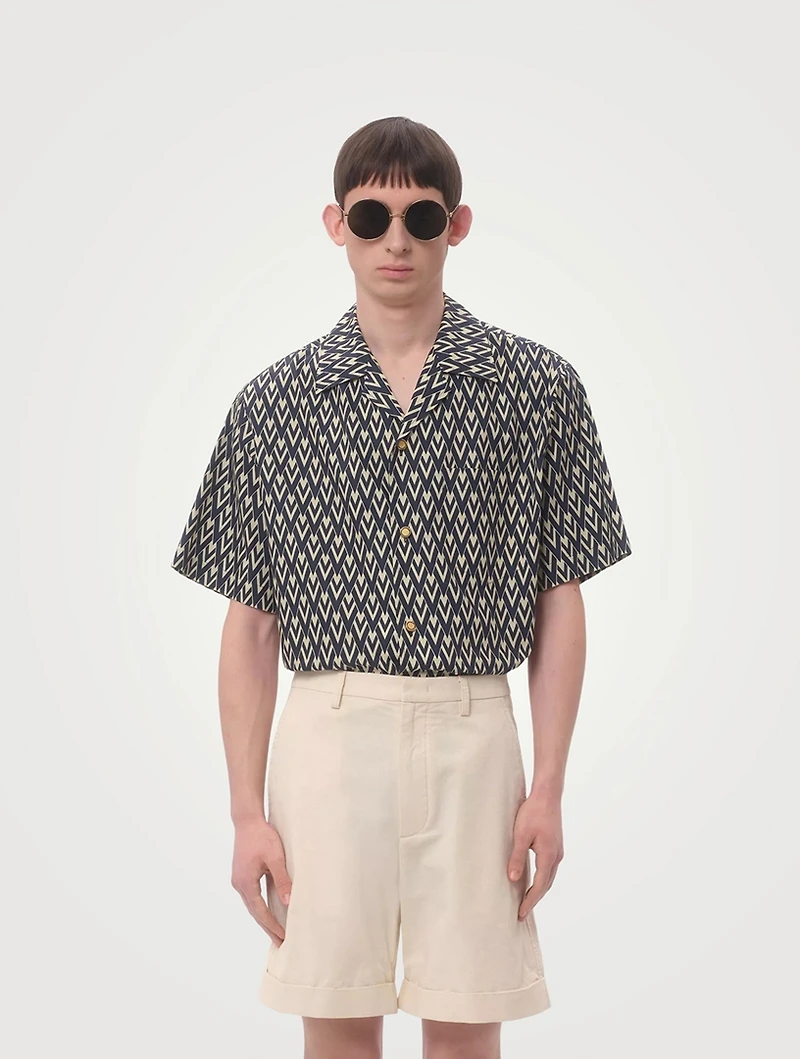 Toute La V Linen Short-Sleeve Shirt