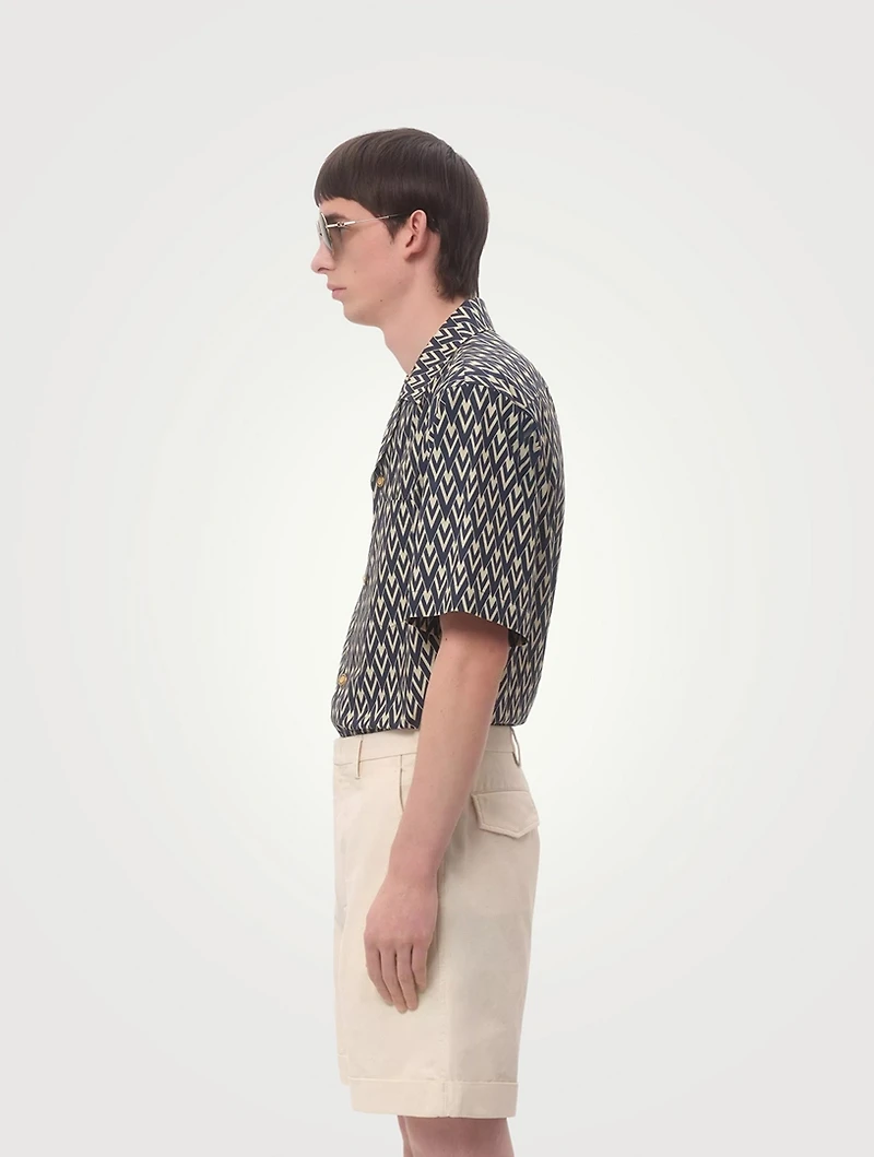 Toute La V Linen Short-Sleeve Shirt