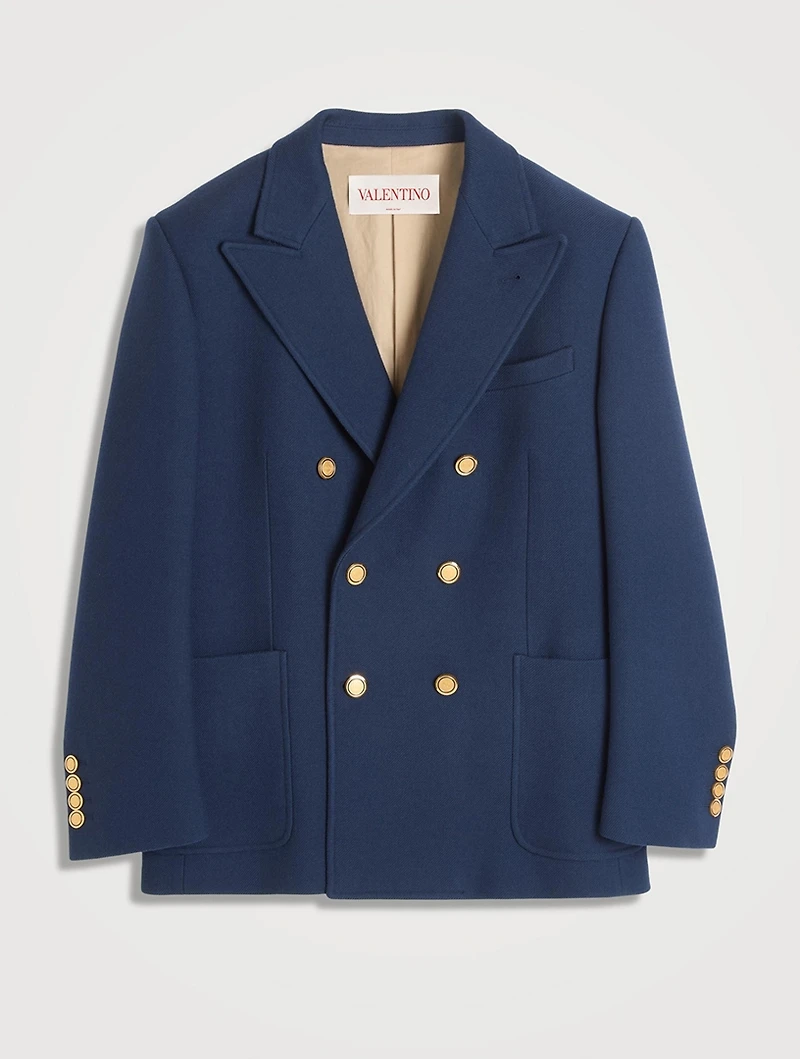 Wool And Silk Double-Breasted Jacket