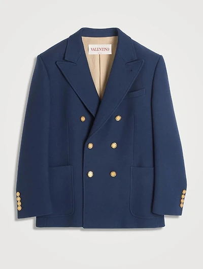 Wool And Silk Double-Breasted Jacket