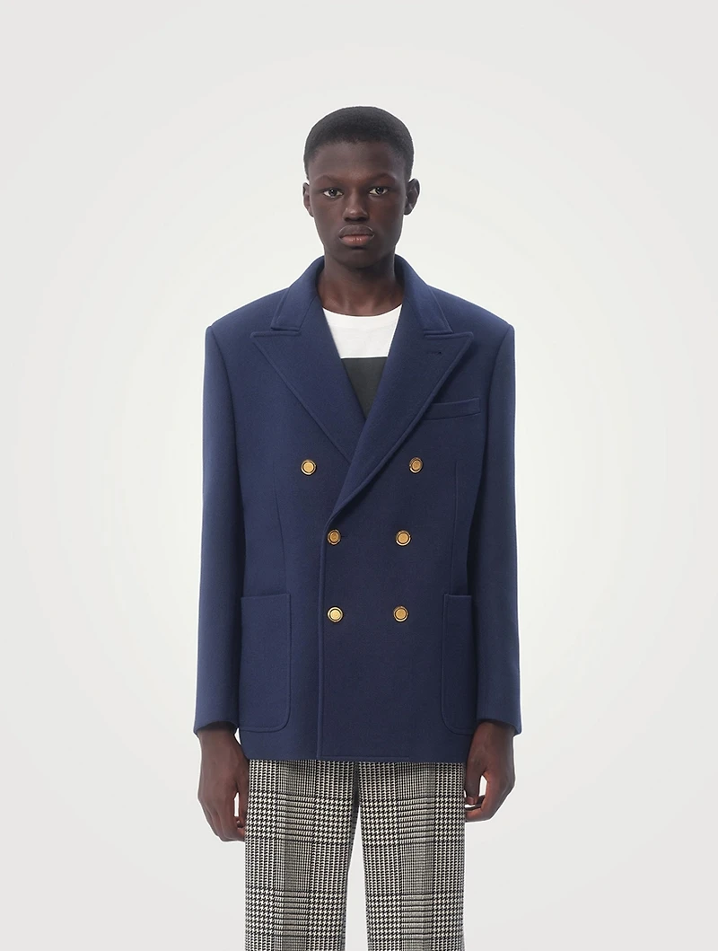 Wool And Silk Double-Breasted Jacket